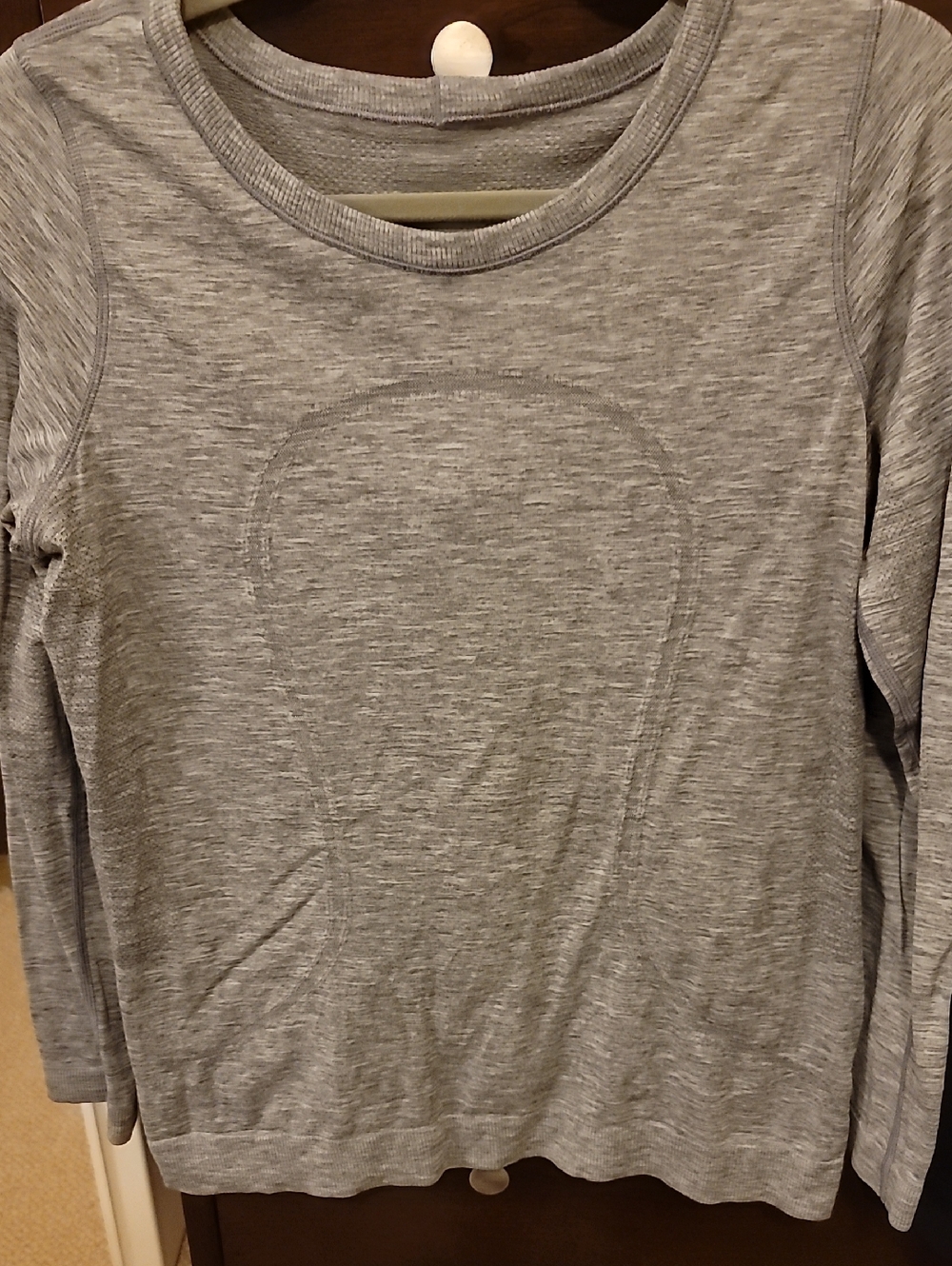 lululemon Swiftly Tech Gray Heathered Long Sleeve Training Shirt Womens Size 10